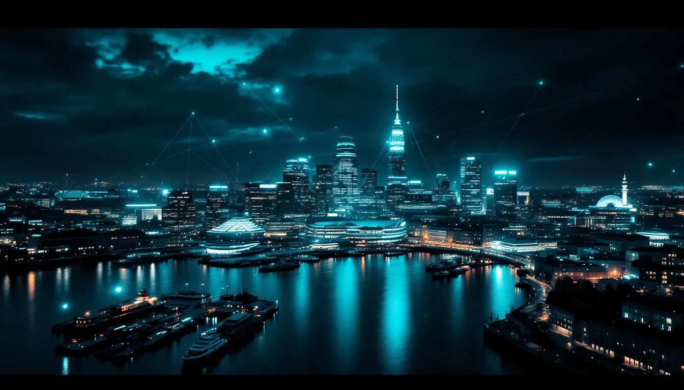 Helsinki skyline at night